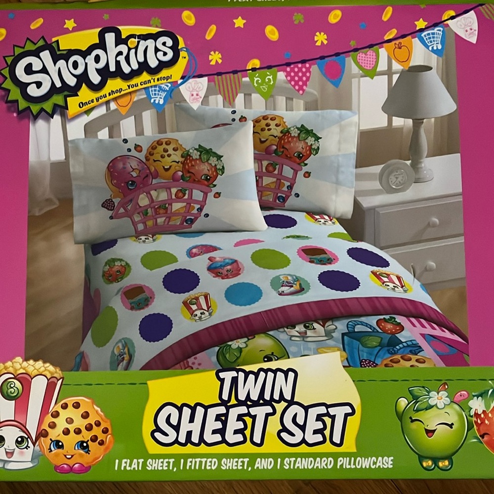 NEW in box Shopkins Twin sheet set